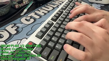 [LOUD CLACKY] Geon F1-8X V2 Typing with Keygeek B1 (FR4 PCB, ALU V3)