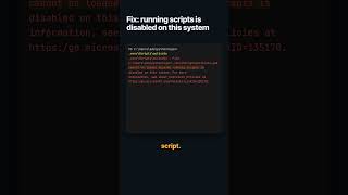 Fix: running scripts is disabled on this system
