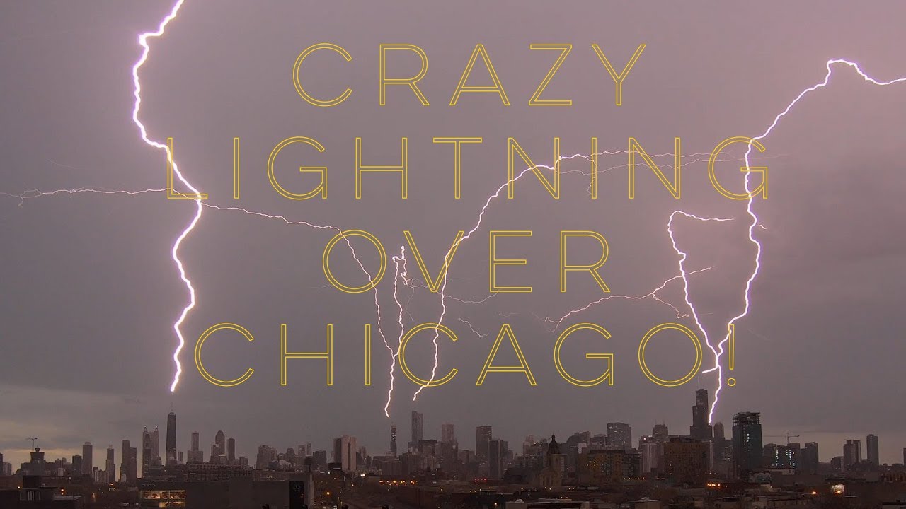 The Chicago Skyline taken over by lightning 4K GOPRO EXTENDED EDIT 4/22/2019