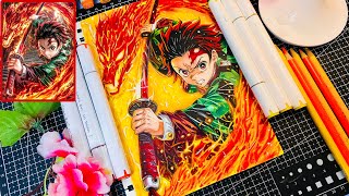 Tanjiro Kamado Speed Coloring | Demon Slayer Fanart Timelapse Drawing
