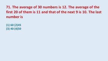 71. The average of 30 numbers is 12. The average of the first 20 of them is 11 and that of || edu214