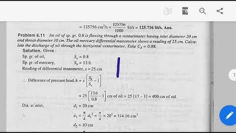Venturimeter problems with solution