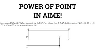 Solving AIME problems with Power of Point!