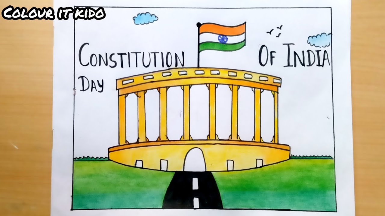 National Constitution Day Drawing | How To Draw Indian Constitution Day  Poster | National Law Day - YouTube