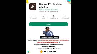 indha app use panni Boolean Algebra ,Truth tables Logic circuits and Gates calculator Solve panalam