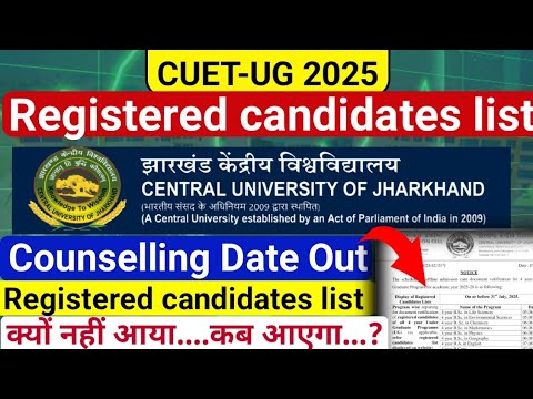 Registered candidates list | Central University of jharkhand | UG ...