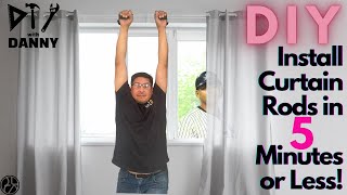 How to Hang Curtains and Rods - Easy Curtain Rod Install DIY Hack - Episode 3