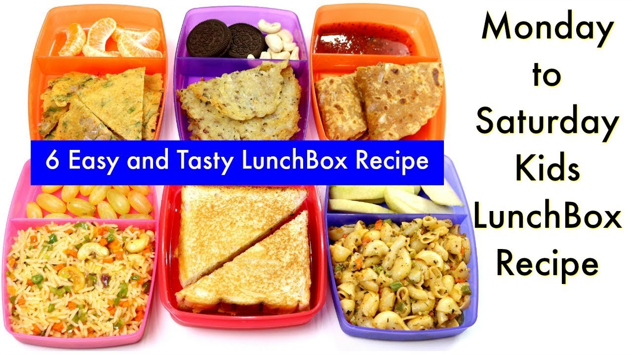 indian food recipes healthy ६ दिन बनाए ६ तरीके के टिफ़िन बच्चो के लिए | 6 Lunch Box Recipes for Kids | KabitasKitchen