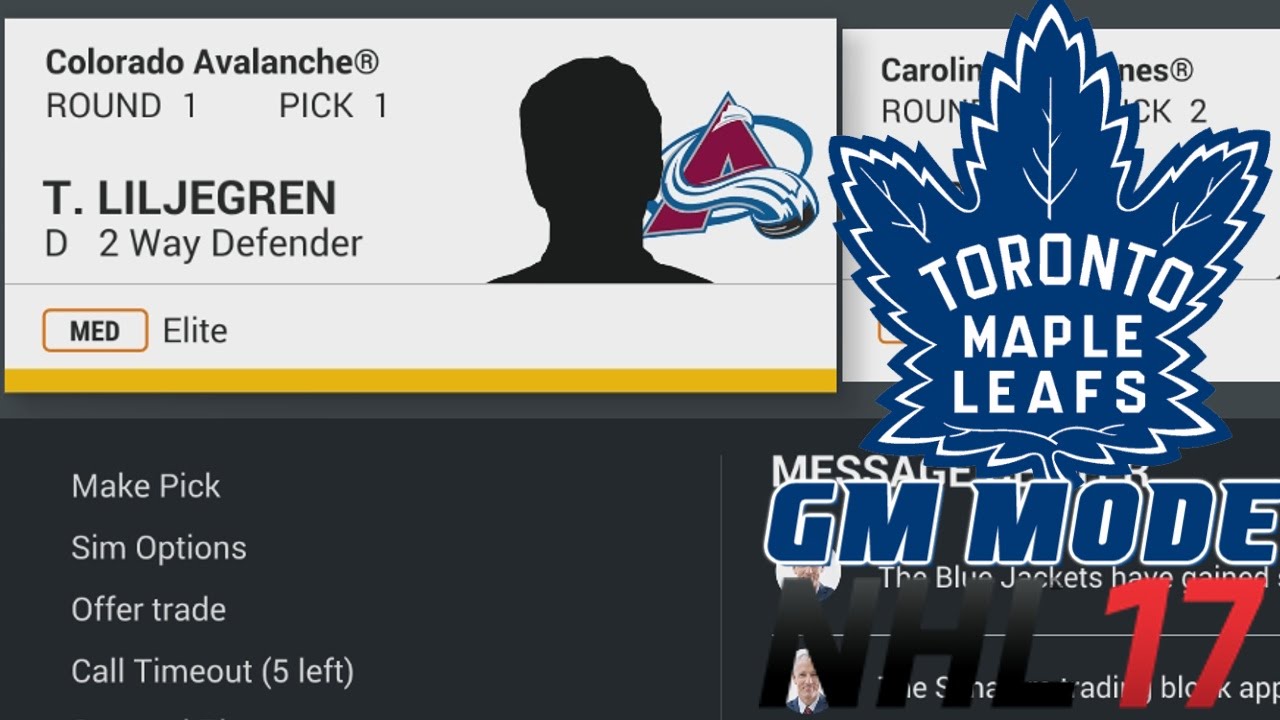 Entry Draft - NHL 17 - GM Mode Commentary - Toronto ep. 5