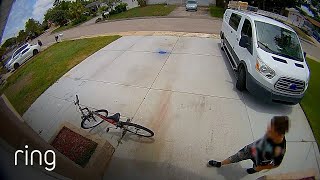 Watch Why Would-Be Bike Thief Decides Running Away Is The Better Option | RingTV