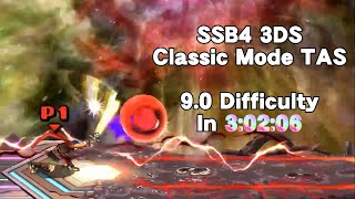 [TAS] Super Smash Bros. 4 3DS - 9.0 Classic Mode Speedrun in 3:02:06 (Custom Ike)