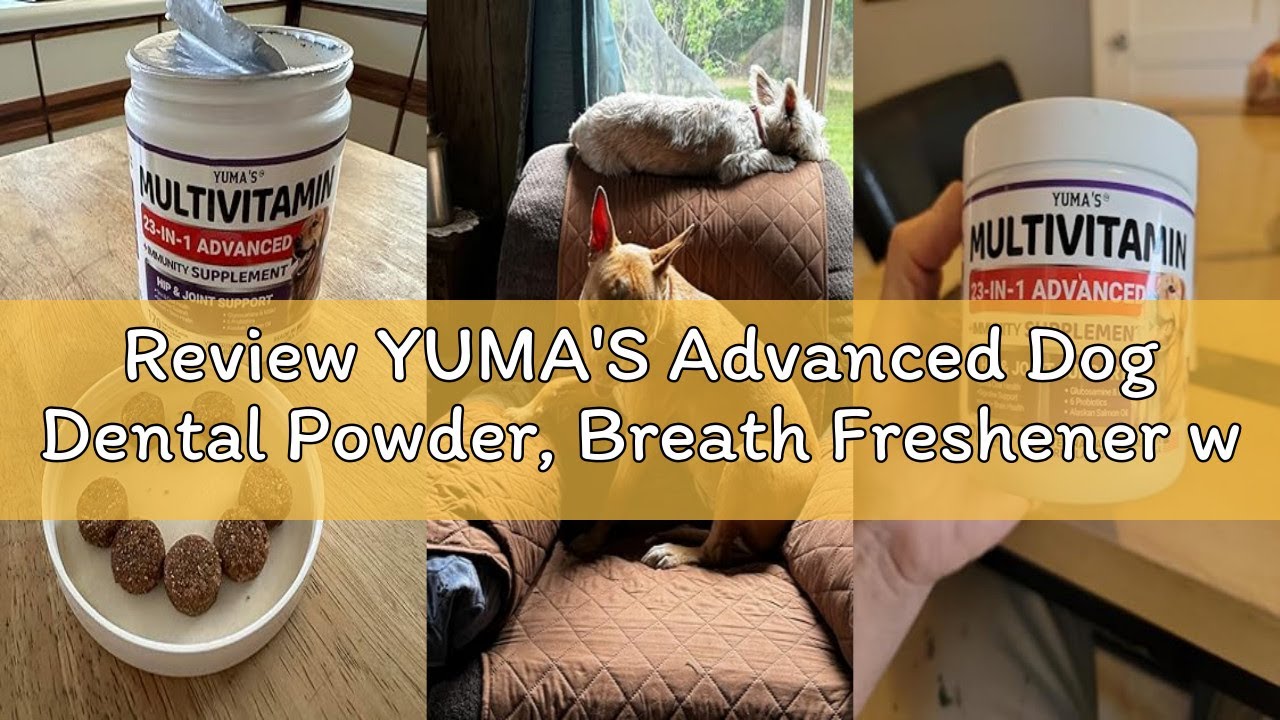 Review YUMA'S Advanced Dog Dental Powder, Breath Freshener with Multivitamin, Dog Teeth Cleaning, Ba