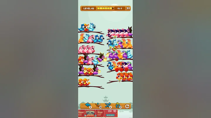 Bird sort 2 colour Puzzle game 🐦 levels 62 #gaming #puzzle #gameplay #colour