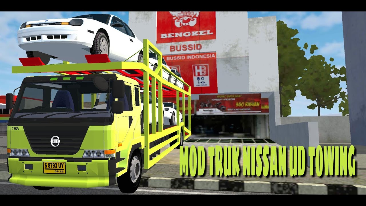 MOD TRUK NISSAN UD TOWING MOBIL |BUSSID 2020 - YouTube