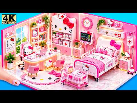 🌈🎀 Make Hello Kitty Medical Miniature House with Giant Rainbow Stairs | Cardboard DIY