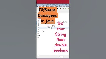 int char String float double boolean datatypes variables used in java program | project Eclipse IDE