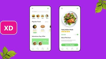 Food App UI Design and Prototype in Adobe XD || Adobe XD Tutorial (2021)
