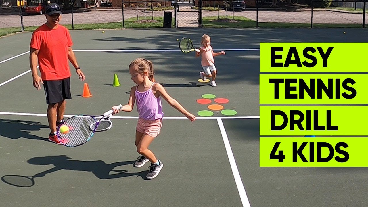 Easy Kids Tennis Drill Footwork and Groundstrokes 757 Tennis YouTube