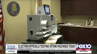 Mobile County election officials testing voting machines today