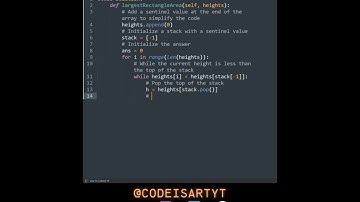 Leetcode 84. Largest Rectangle in Histogram in Python | Python Leetcode | Python Coding Tutorial