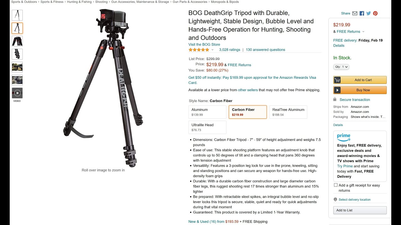 BOG DeathGrip Tripod Carbon Fiber Unbox & Review YouTube
