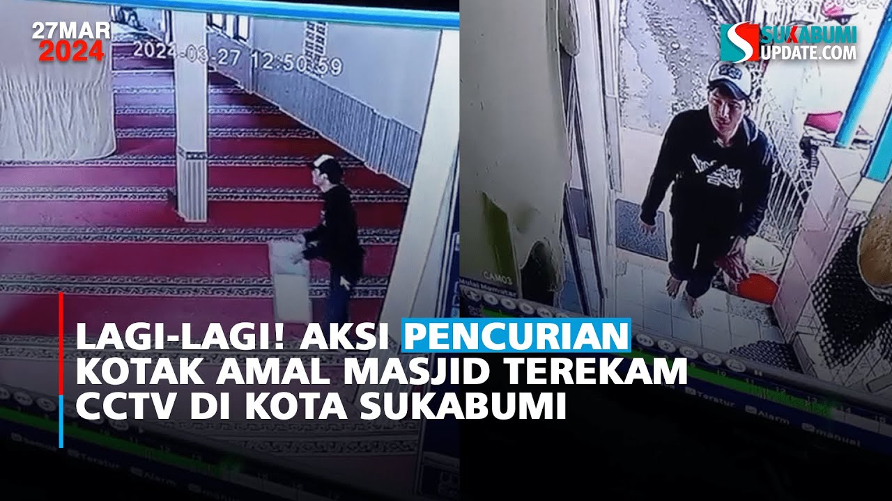 Lagi-Lagi! Aksi Pencurian Kotak Amal Masjid Terekam CCTV di Kota Sukabumi