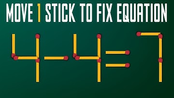 🧠 Move 1 Stick To Make Equation Correct 🧠 - Matchstick Puzzle Quiz