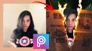 Fire Newspaper | Photo editing tutorial in Picsart |Easy Picsart Tutorial - That shy girl screenshot 5