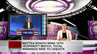 Mattea Roach wins 10th Hazard! Total game prize increased to $227,000