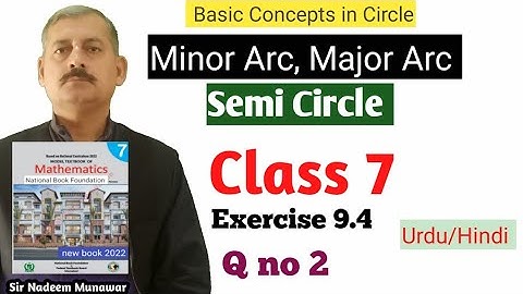 Class 7 Exercise 9.4 Q no 2 Ex 9.4 NBF Maths how identify minor arcs, major arcs and semicircle