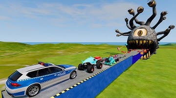 Small Cars and Big Trucks vs Obstacle Course and Large Spinner vs portal Challenge