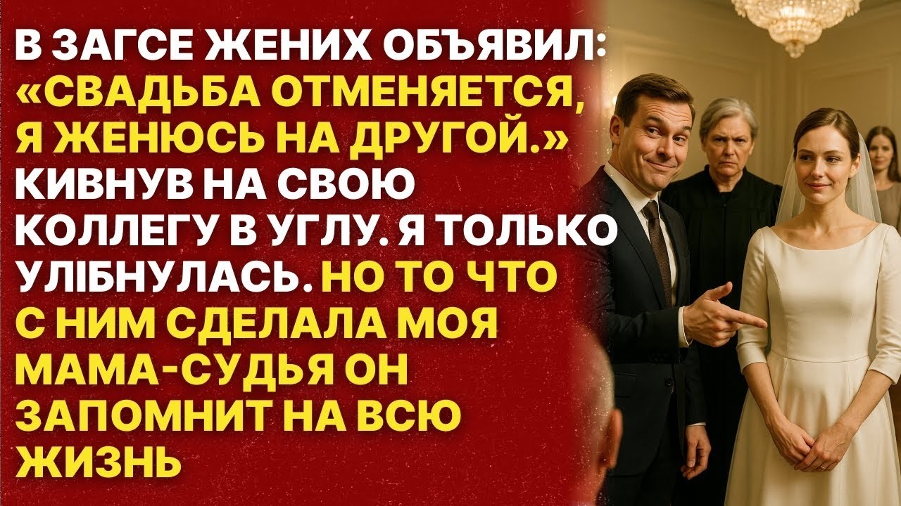 Жених отменил свадьбу за час до росписи. Но моя мама судья его проучила