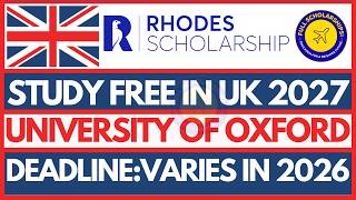 How to Apply for Rhodes Scholarship UK 2027 Fully Funded Master's & PhD at Oxford University 2027