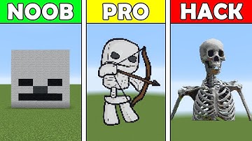 Minecraft NOOB vs PRO vs HACKER PIXELART SKELETON