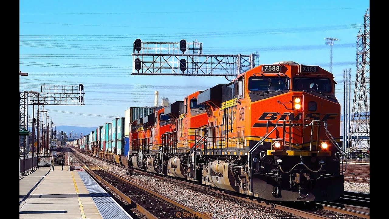 BNSF Intermodal in Commerce, California 1/15/13 YouTube