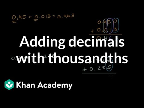 Adding decimals with thousandths | Adding decimals | Grade 5 (TX TEKS) | Khan Academy Episode cover