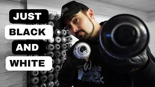How I paint realistic mountains with black and white spray paint - Spray Paint Art by TomWellyWells