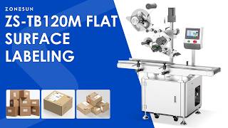 Zonesun Zs-Tb120M Automatic Flat Surface Top Labeling Machine For Boxes, Pouches, Cartons, Packages