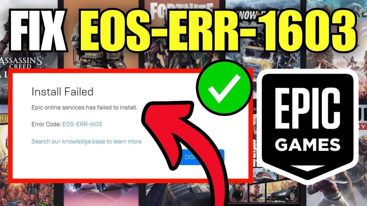 How To Fix EOS-ERR 1603 Install Error in Epic Games Launcher How To Fix EOS-ERR 1603 Install Error in Epic Games Launcher