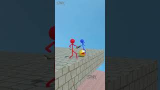 Pacman found a cinematic solution in a hopeless situation ! 🎥🤕#friendship #pacman #stickman #blender