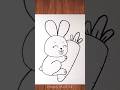 Cute Rabbit Drawing With Carrot Rabbit Carrot Kidsdrawing 