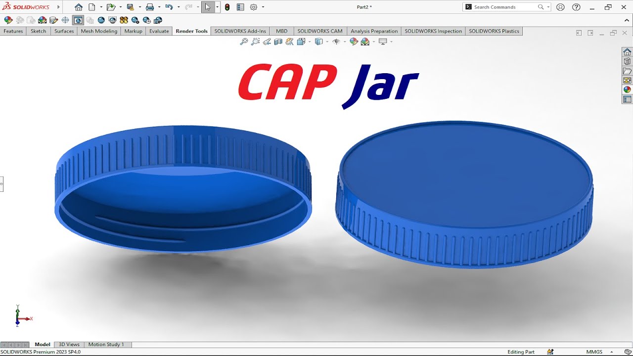 Solidworks Tutorial | How to Drawing Cap Jar