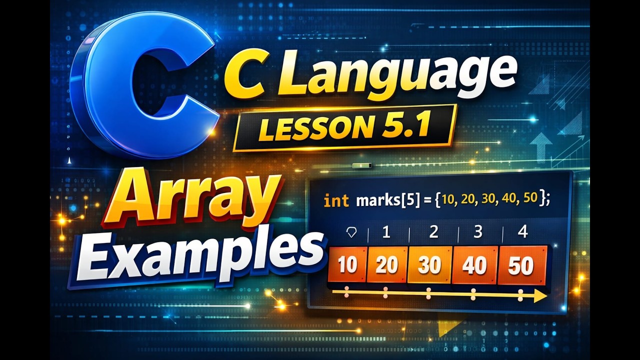 C Language Array Examples | Lesson 5.1 Complete Explanation