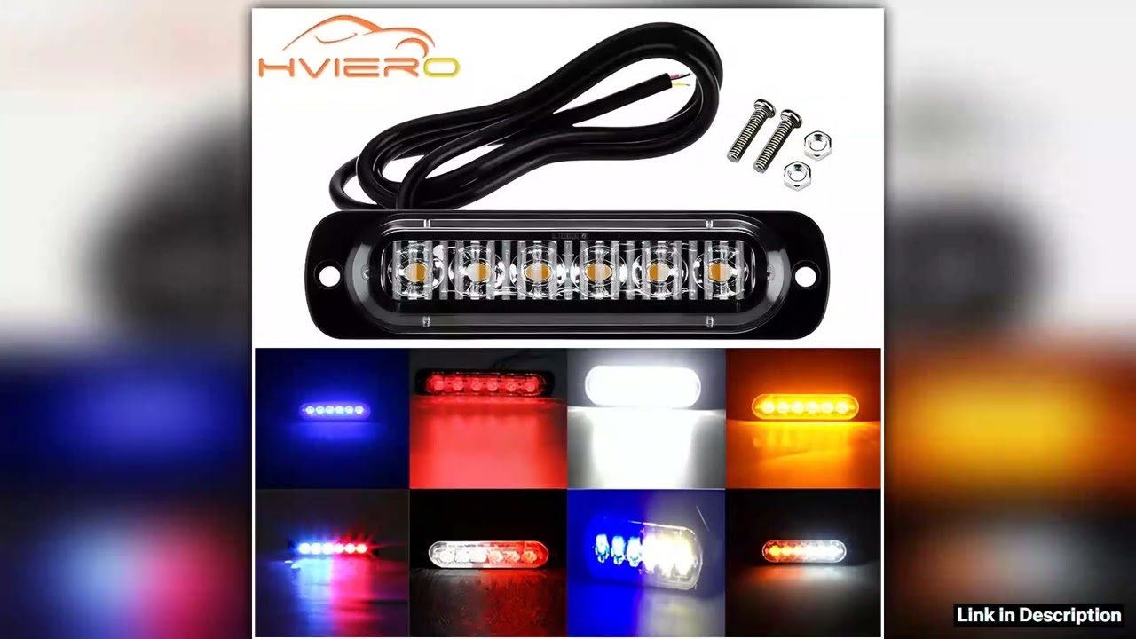 12V24V 6leds Warning Strobe Grille Flashing Lightbar Car Beacon Lamp Yellow White Red Blue Auto