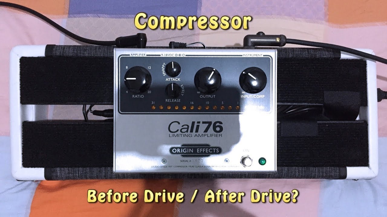 COMPRESSOR BEFORE / AFTER DRIVE? | Origin Effects Cali76 TX (Bass Demo ...