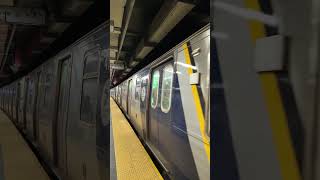 Mta E-Train Arrives At 34Th Street, Departs Canal Street, Departs And Arrives At 14Th Street