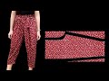 Belted pants cutting and sewing | DIY baggy pants/ trousers