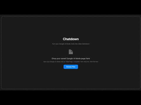 Chatdown - Free Tool to Save Google AI Mode chats into Markdown
