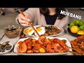 요리 먹방 :) 이제 소세지야채볶음 소스는 이걸로~ |  김치볶음밥 | 김치부침개 | 도토리묵국 | 후식은 샤인머스켓하고 귤. mukbang.