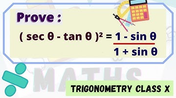 Prove that ( sec theta - tan theta )^2 = 1- sin theta / 1 + sin theta